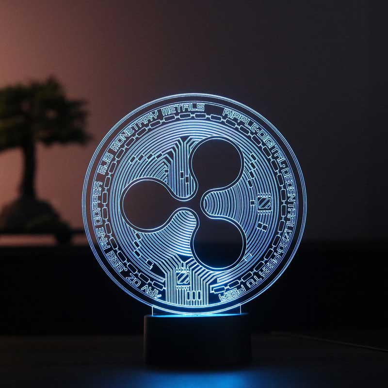 Ripple Figürlü Kripto Dekoratif Hediye Led Masa Lambası | BYLAMP