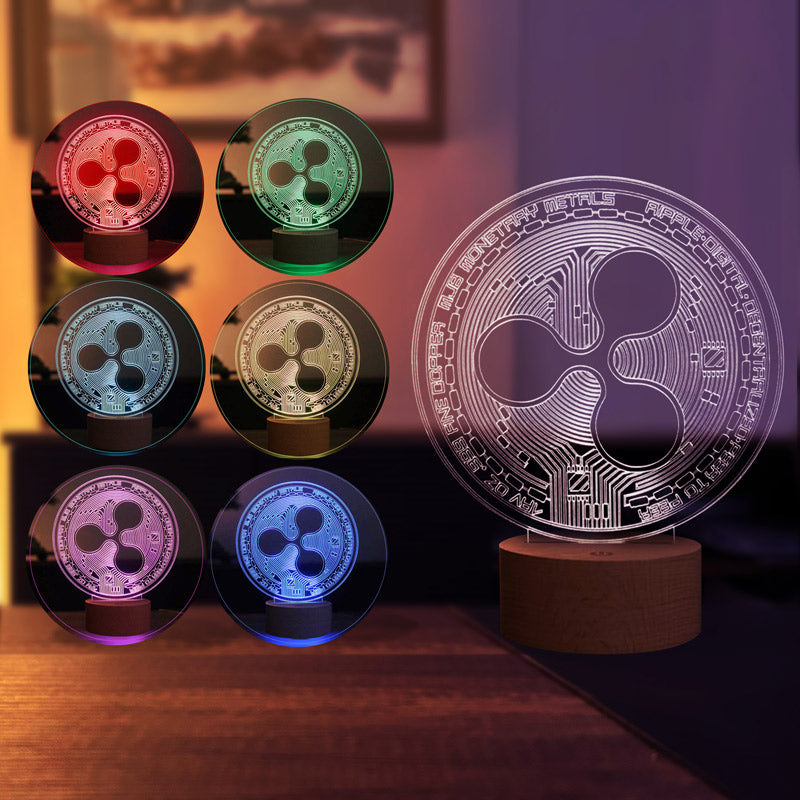 Ripple Figürlü Kripto Dekoratif Hediye Led Masa Lambası | BYLAMP