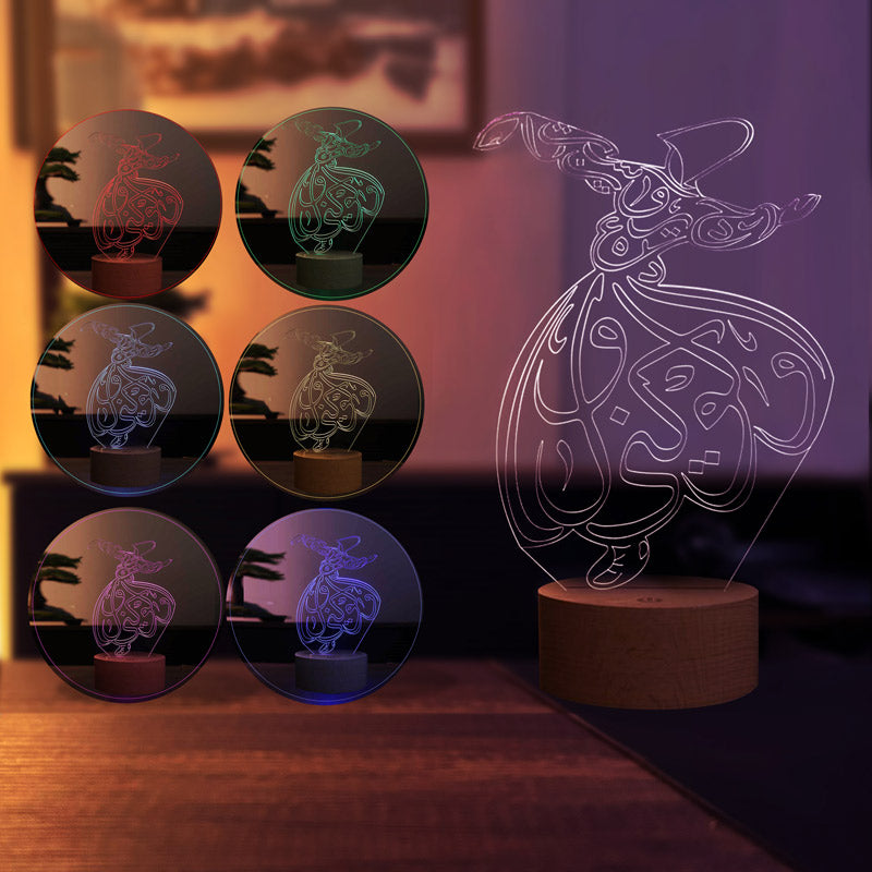 Semazen Figürlü Dekoratif Hediye Led Masa Lambası | BYLAMP