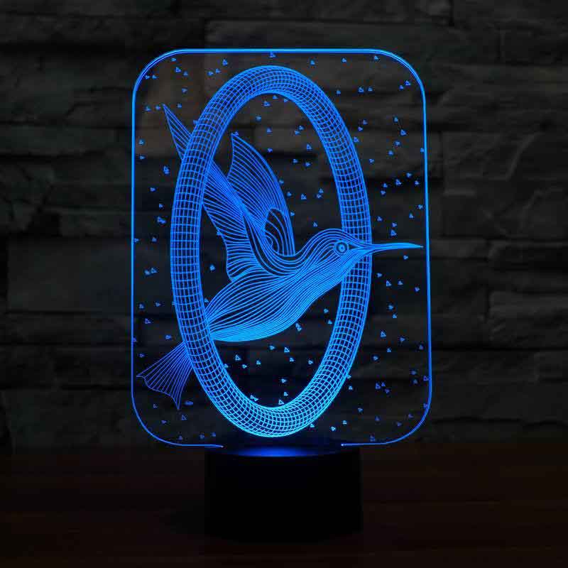 3-D hummingbird LED night light