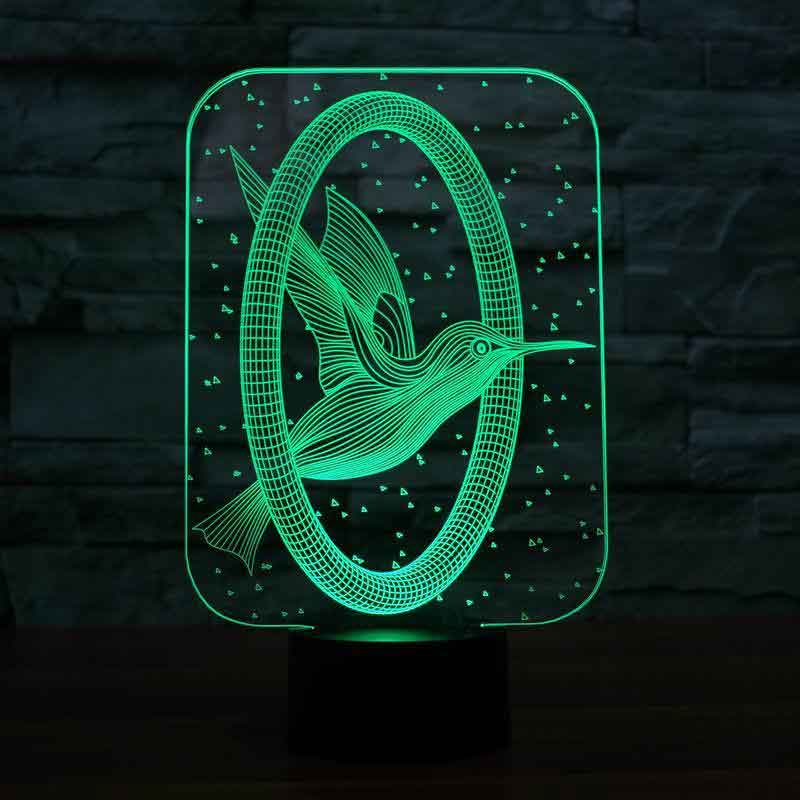 3-D hummingbird LED night light