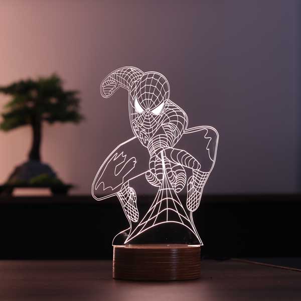 Spiderman Figürlü Dekoratif Hediye Led Masa Lambası | BYLAMP