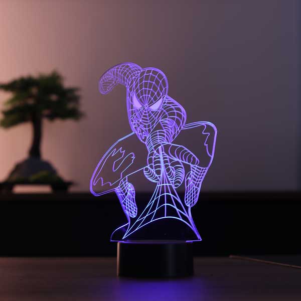 Spiderman Figürlü Dekoratif Hediye Led Masa Lambası | BYLAMP
