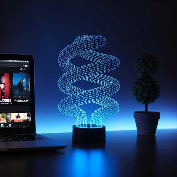 Spiral Figürlü Dekoratif Hediye Led Masa Lambası | BYLAMP