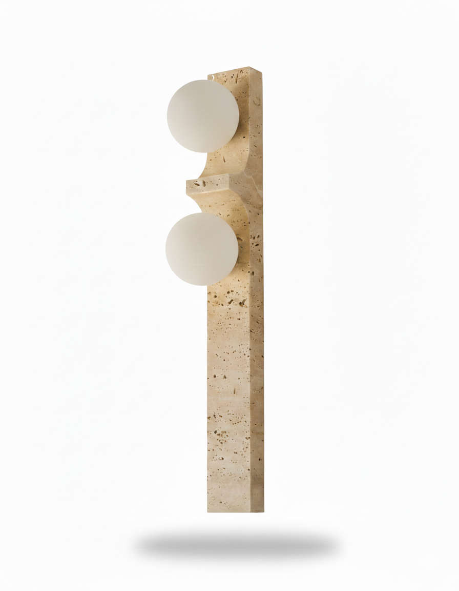 Caldera Tall Traverten İkili Aplik