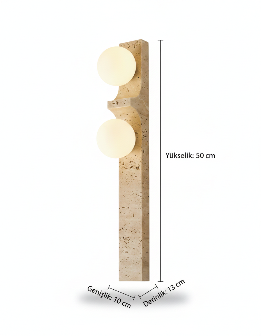 Caldera Tall Traverten İkili Aplik