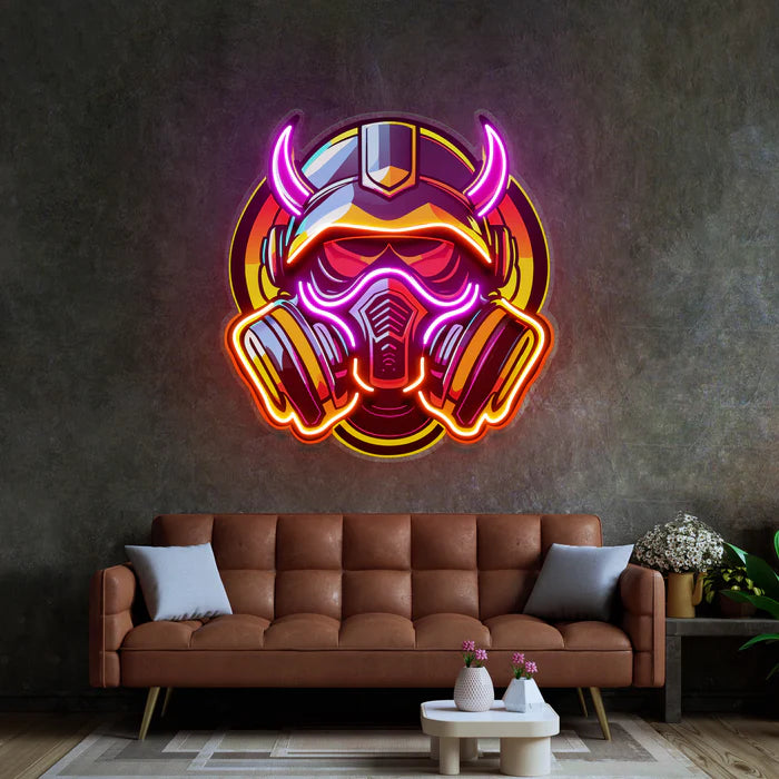 Gaz Maskeli Şeytan Neon Lamba | ByLamp