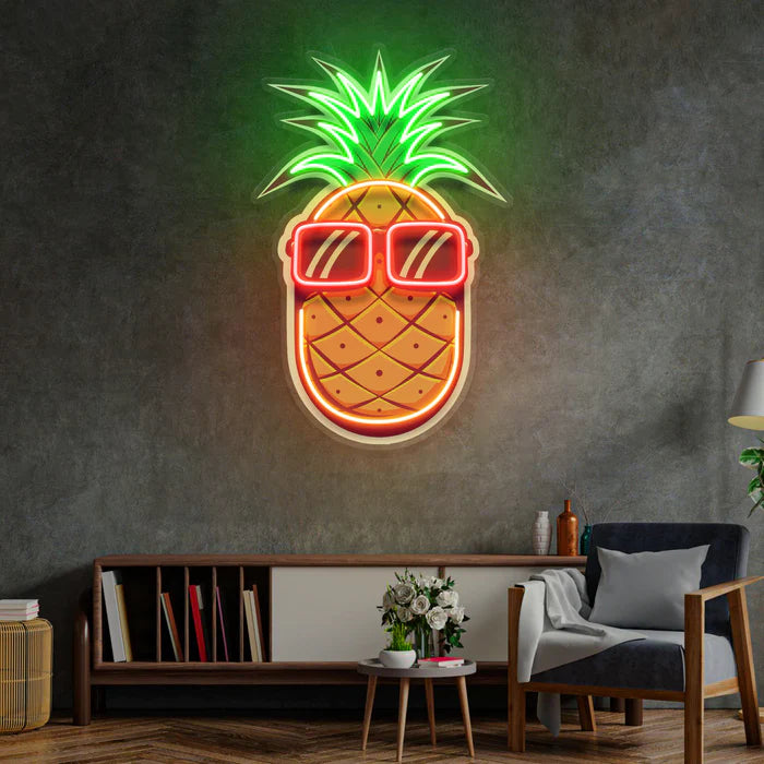 Gözlüklü Ananas Neon Lamba | ByLamp