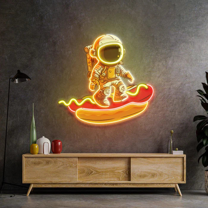 Hotdog Astronot Neon Lamba | ByLamp