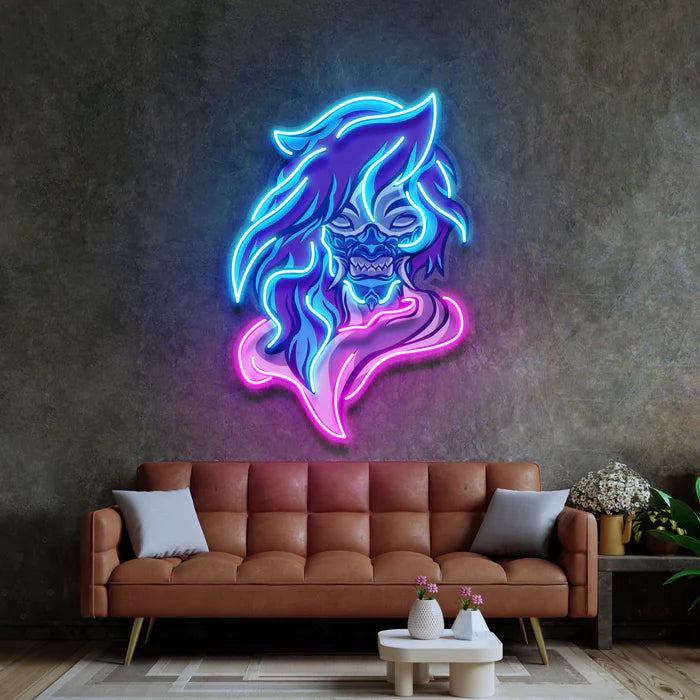 İblis Maskotu Neon Lamba | ByLamp