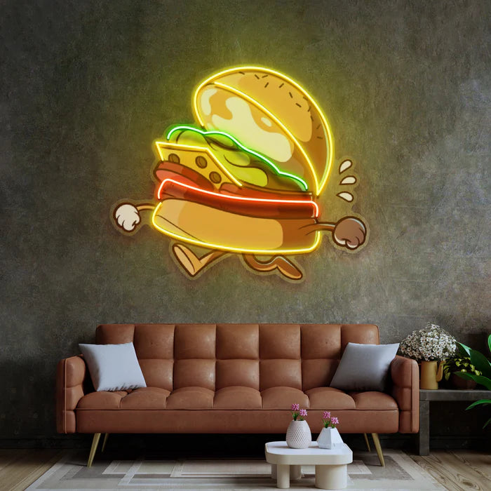 Koşan Hamburger Neon Lamba | ByLamp