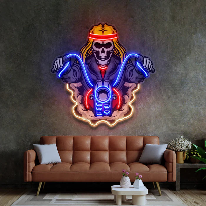 Motorcu İskelet Neon Lamba | ByLamp