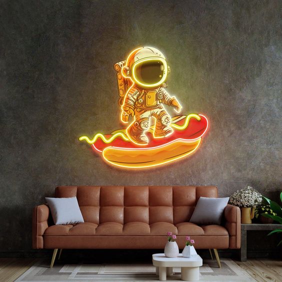 Sosisli Astronot Neon Lamba | ByLamp