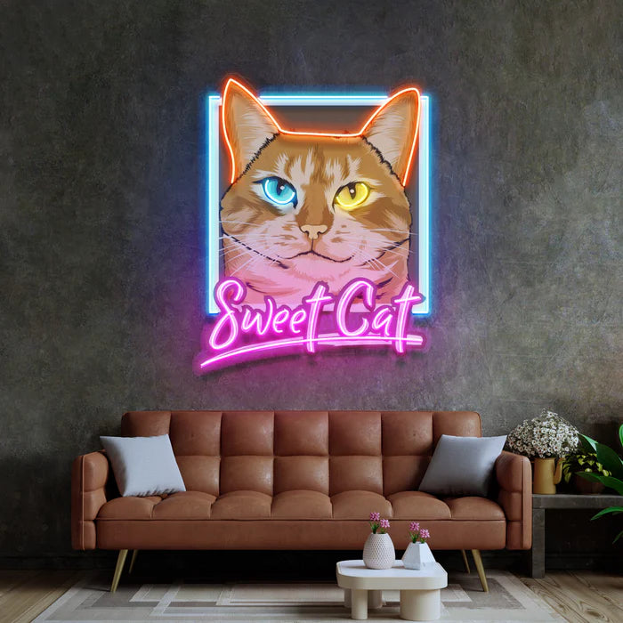 Sweet Cut Heterokromi Kedi Neon Lamba | ByLamp