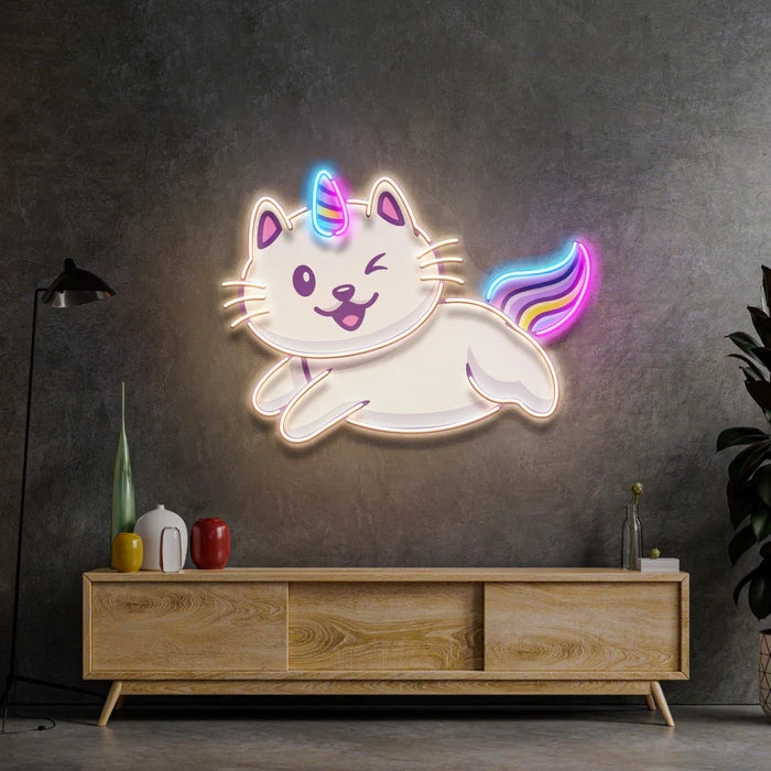 Tek Boynuzlu Kedi Neon Lamba | ByLamp