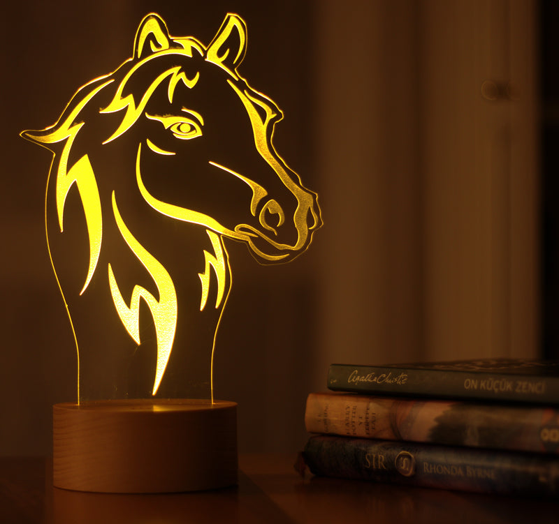 Lámpara de mesa led busto de caballo