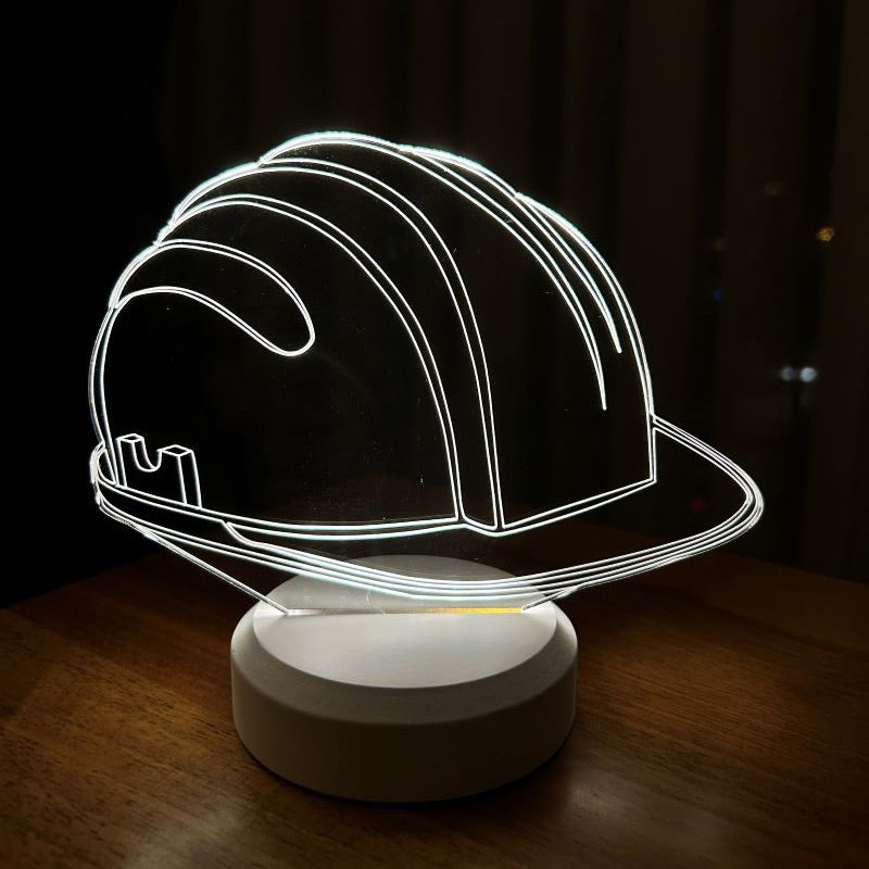 3-D hard hat LED table lamp