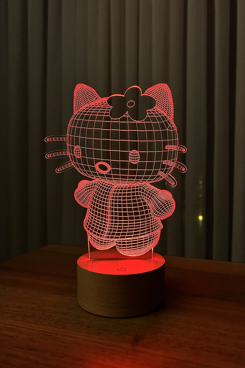 3 Boyutlu Hello Kitty Led Gece Lambası | BYLAMP