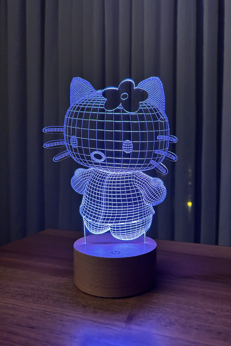 3D مرحبا كيتي أدى ضوء الليل