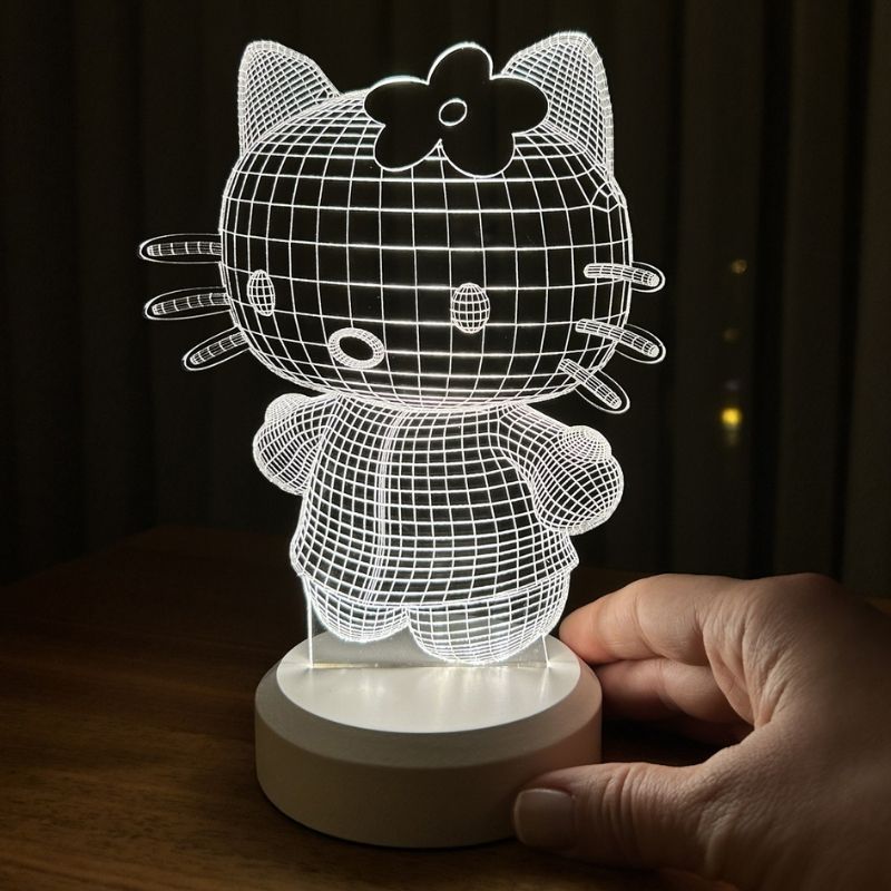 Luz nocturna led de Hello Kitty en 3D
