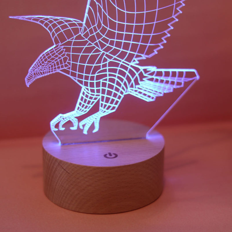 Lámpara de mesa de lecho de águila 3-D