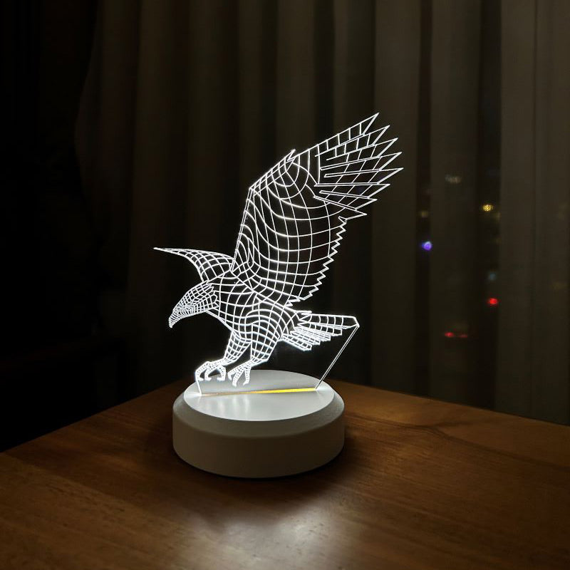 Lámpara de mesa de lecho de águila 3-D
