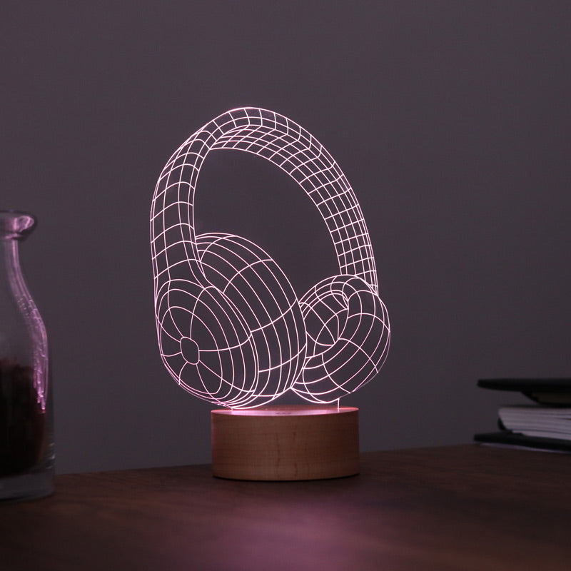 3-D Headphone LED Lamp