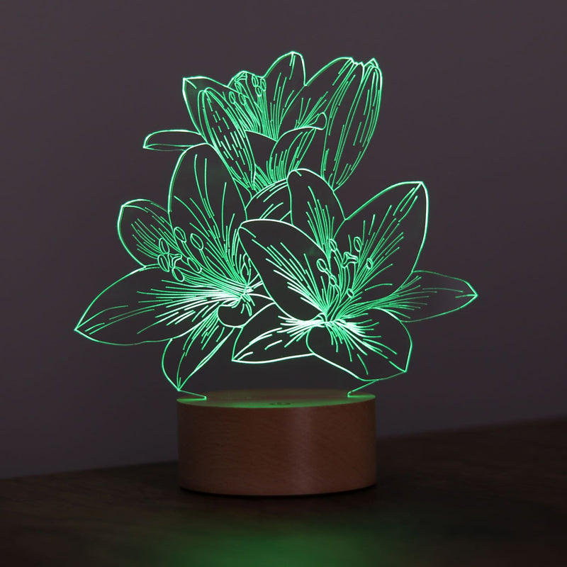 3D زهرة ليليوم أدى مصباح