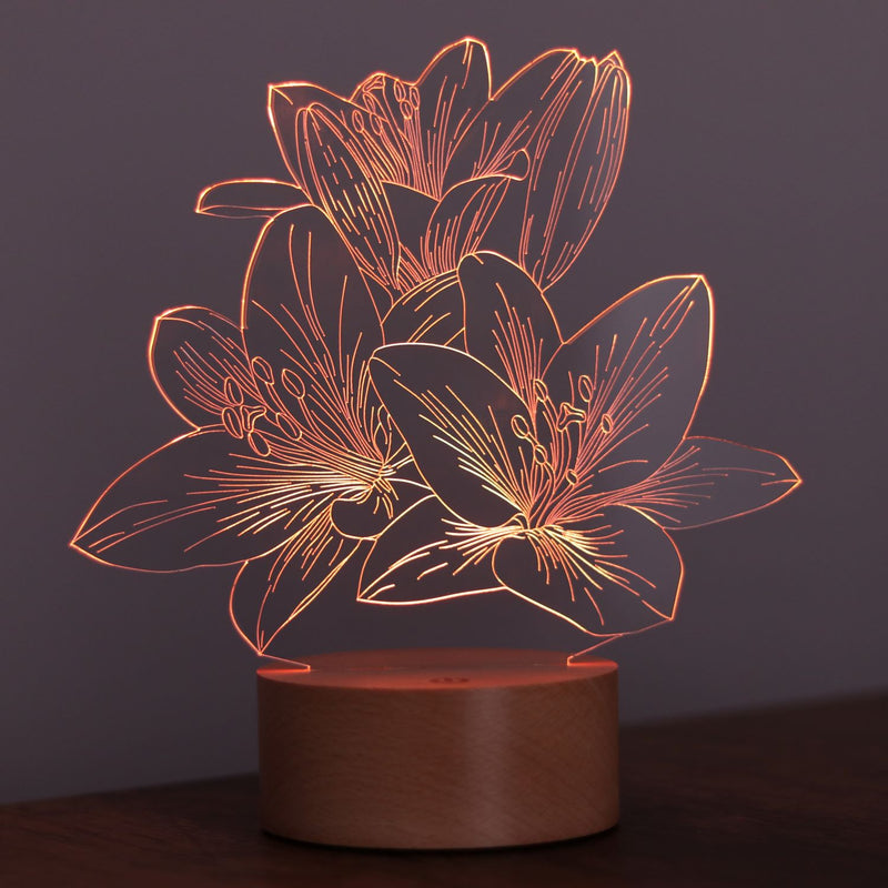 3D Lilyum Blume Led Lampe