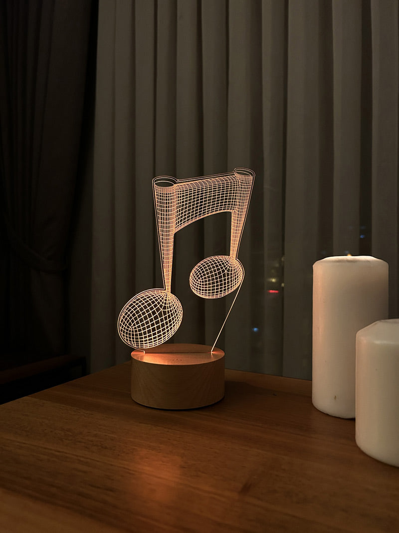 Lámpara de mesa led de nota 3D