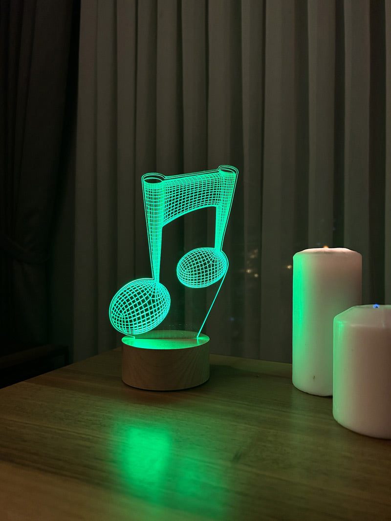 Lámpara de mesa led de nota 3D