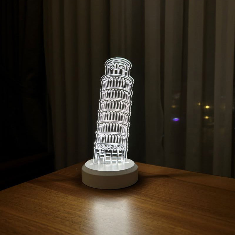 3D Pisa Tower Led Lamp