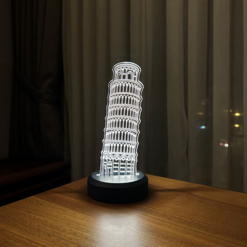 3D Pisa Tower Led Lamp