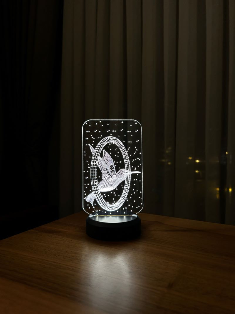 3-D hummingbird LED night light