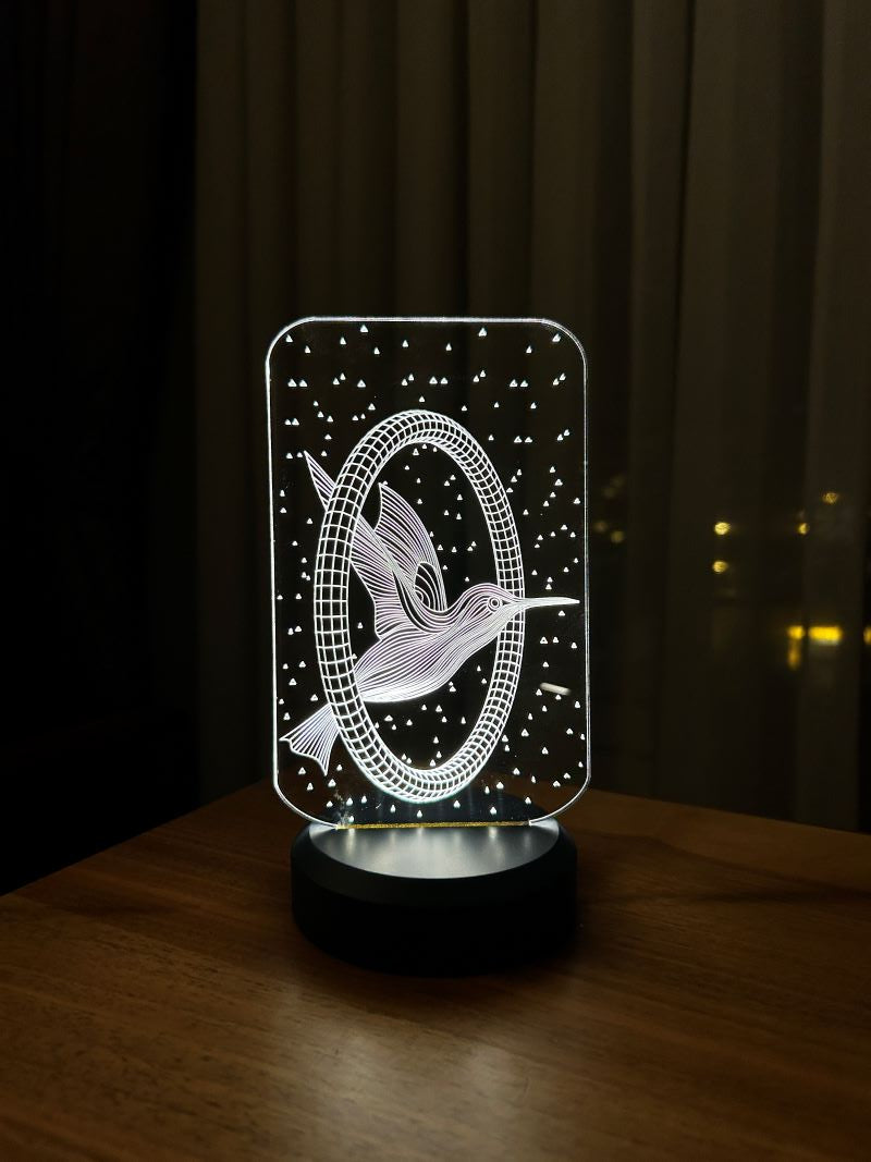 3-D hummingbird LED night light