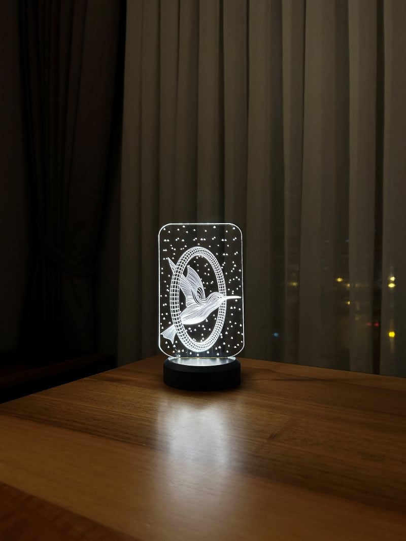 3-D hummingbird LED night light