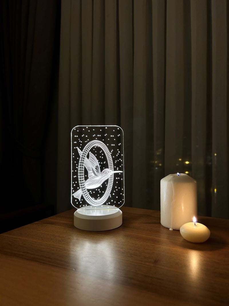 3-D hummingbird LED night light