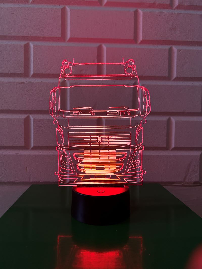 شاحنة فولفو ثلاثية الأبعاد بقيادة الضوء الليلي