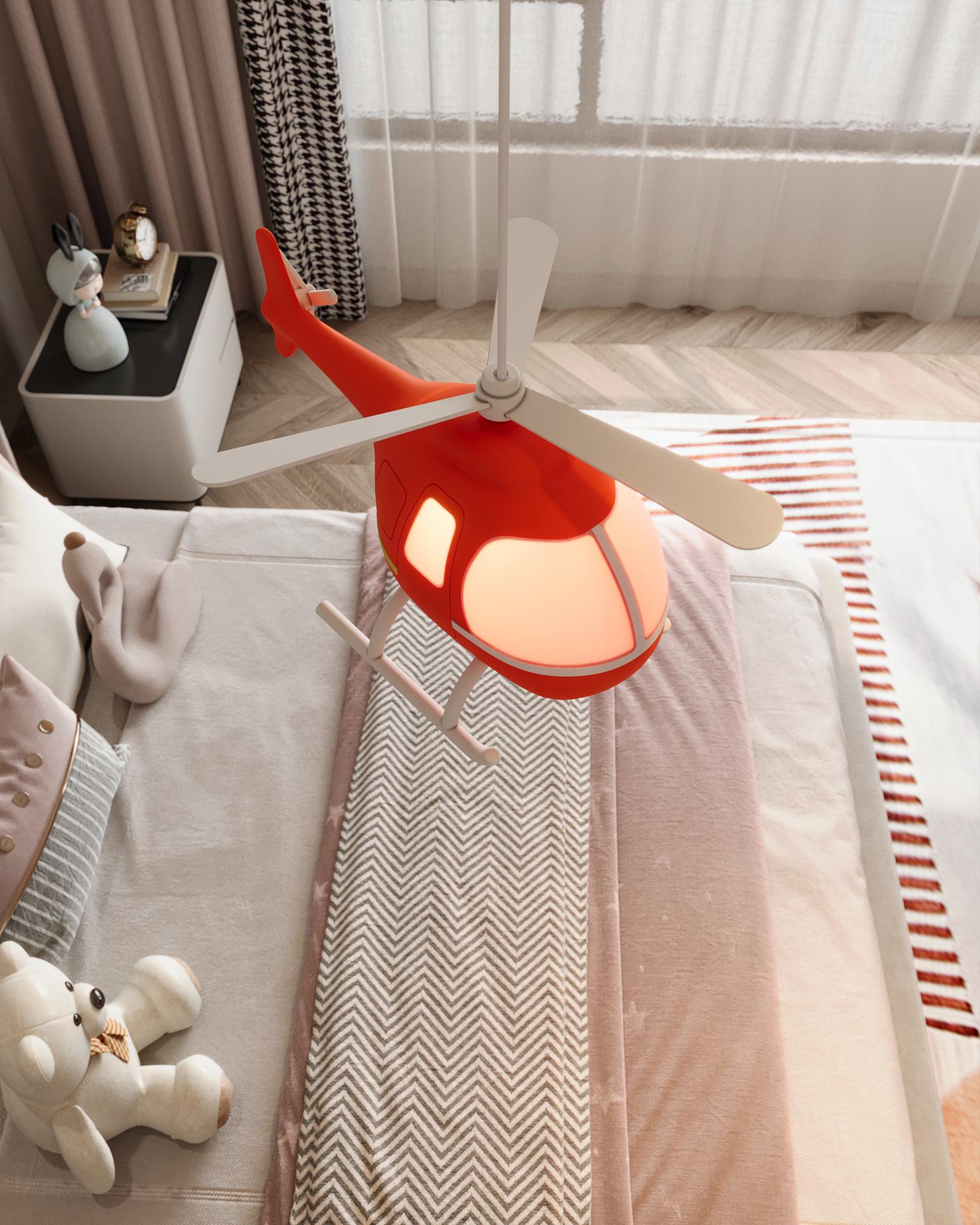 Helikopter Sarkıt Lamba Çocuk Odası Aydınlatma | ByLamp