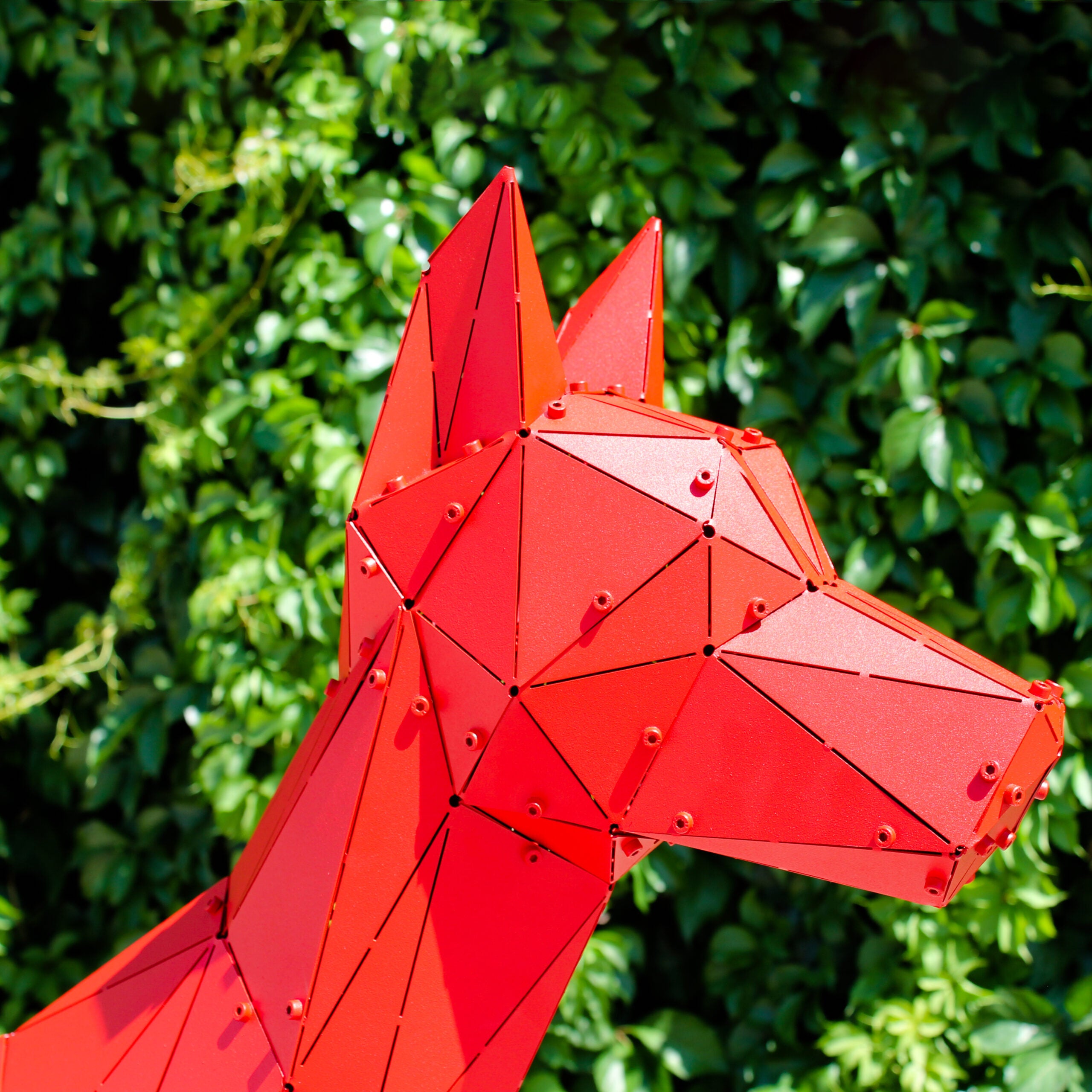 3D Metal Geometrik El Yapımı Doberman Heykeli | ByLamp
