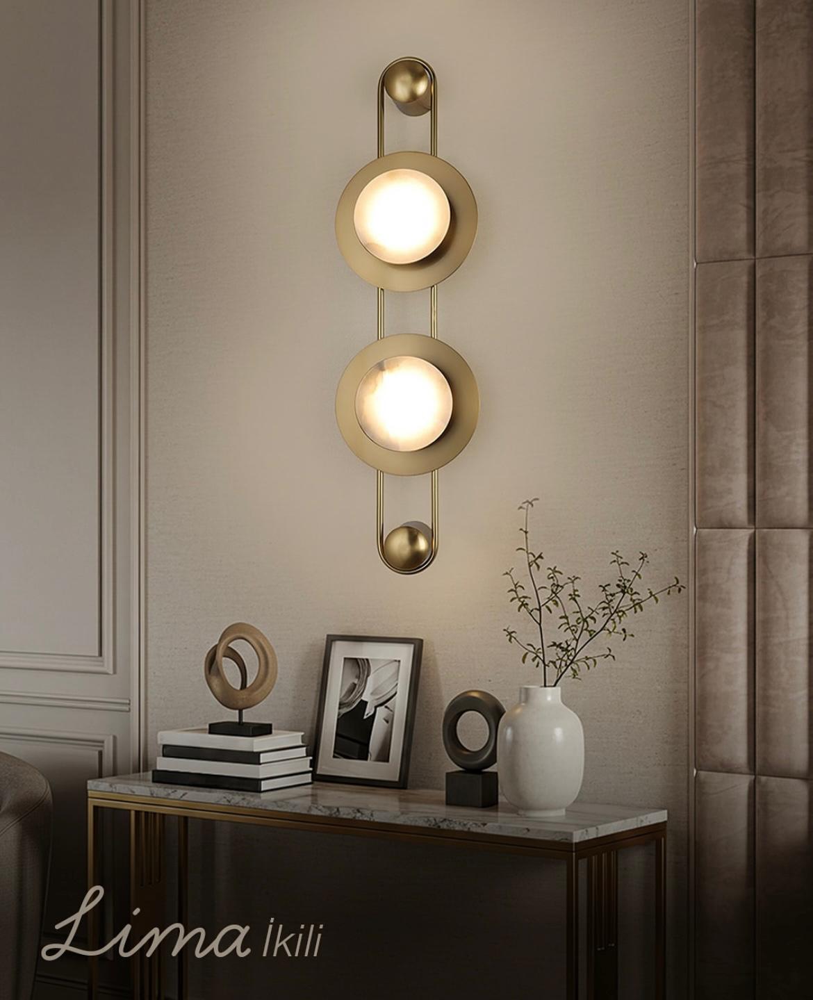 Lima Üçlü Mermer Aplik