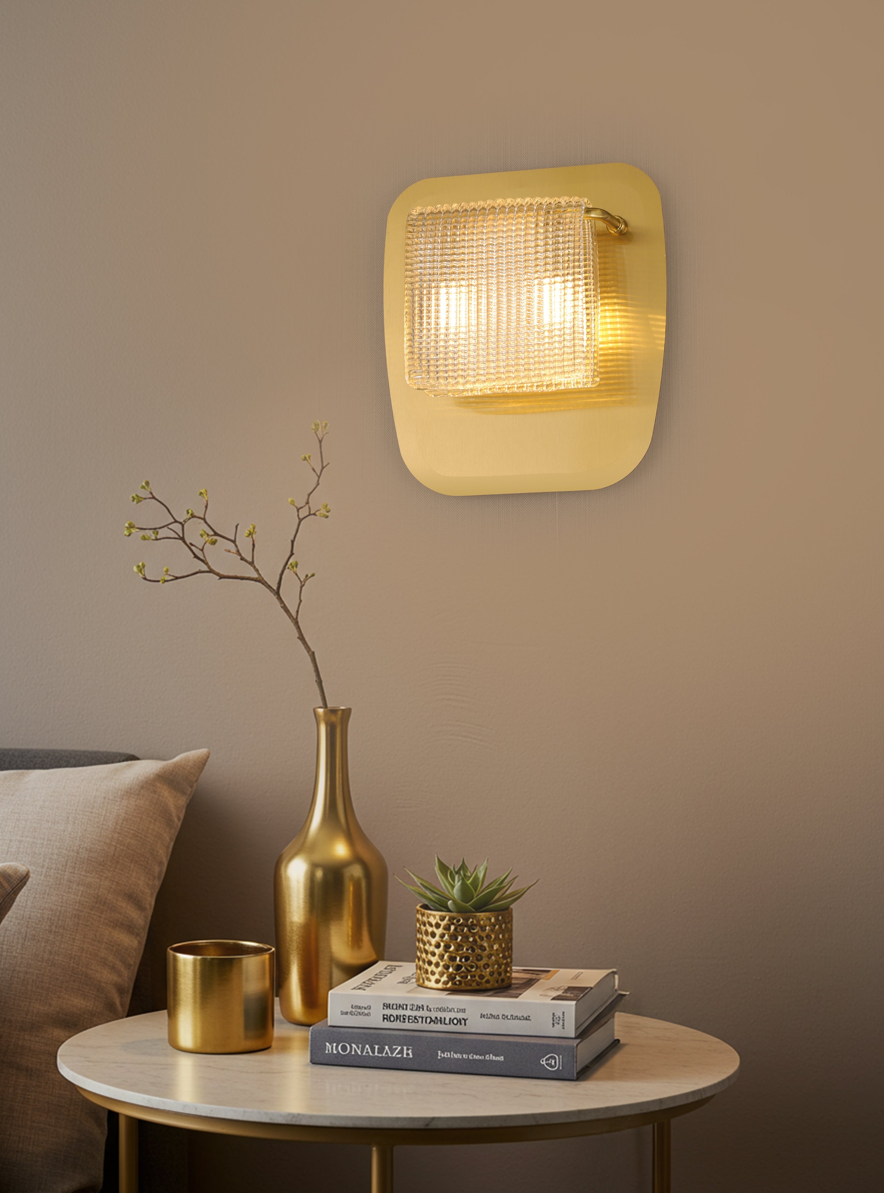 Daisy Kesik Beyaz Cam Aplik