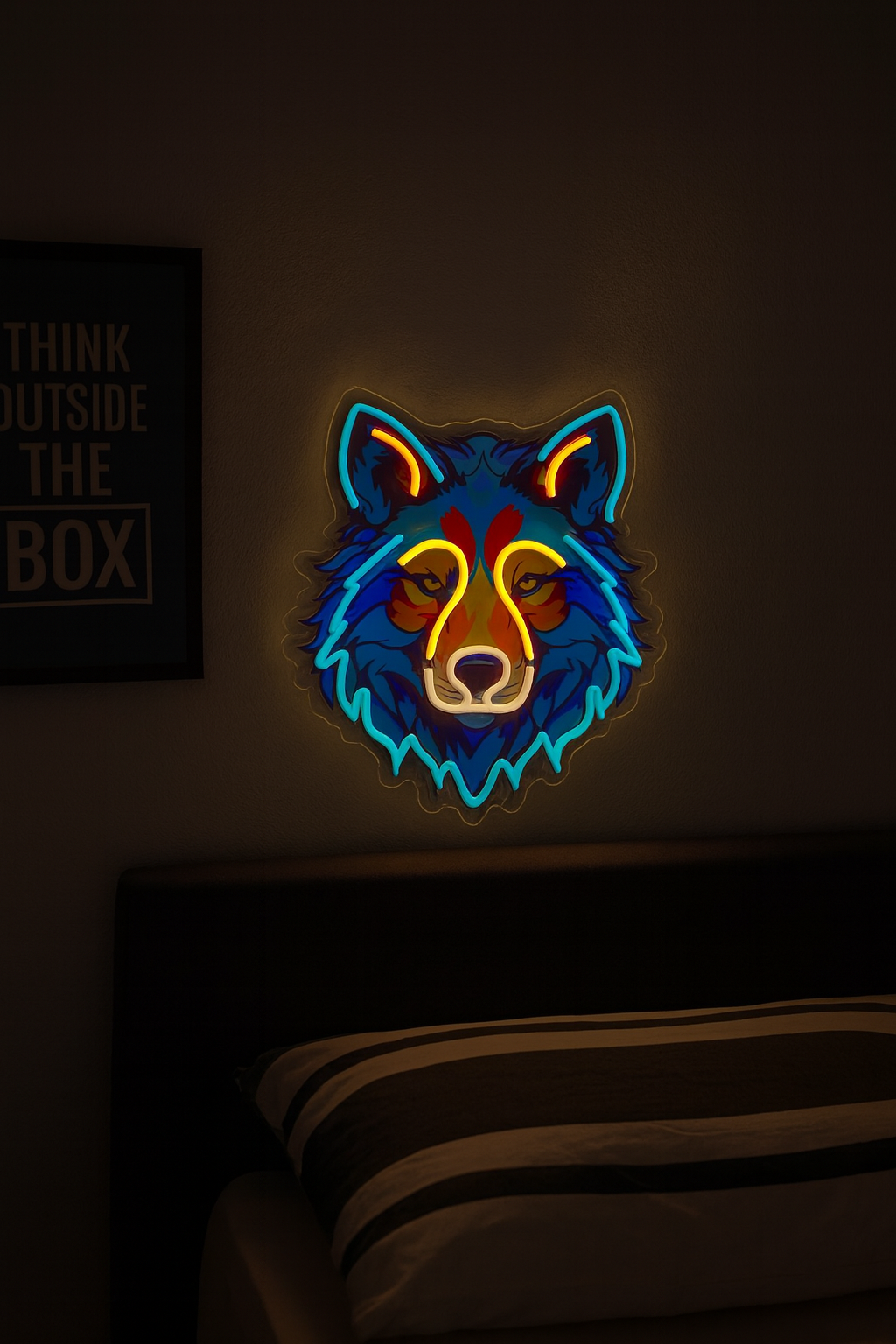 Colorful Wolf Figured Neon Lamp