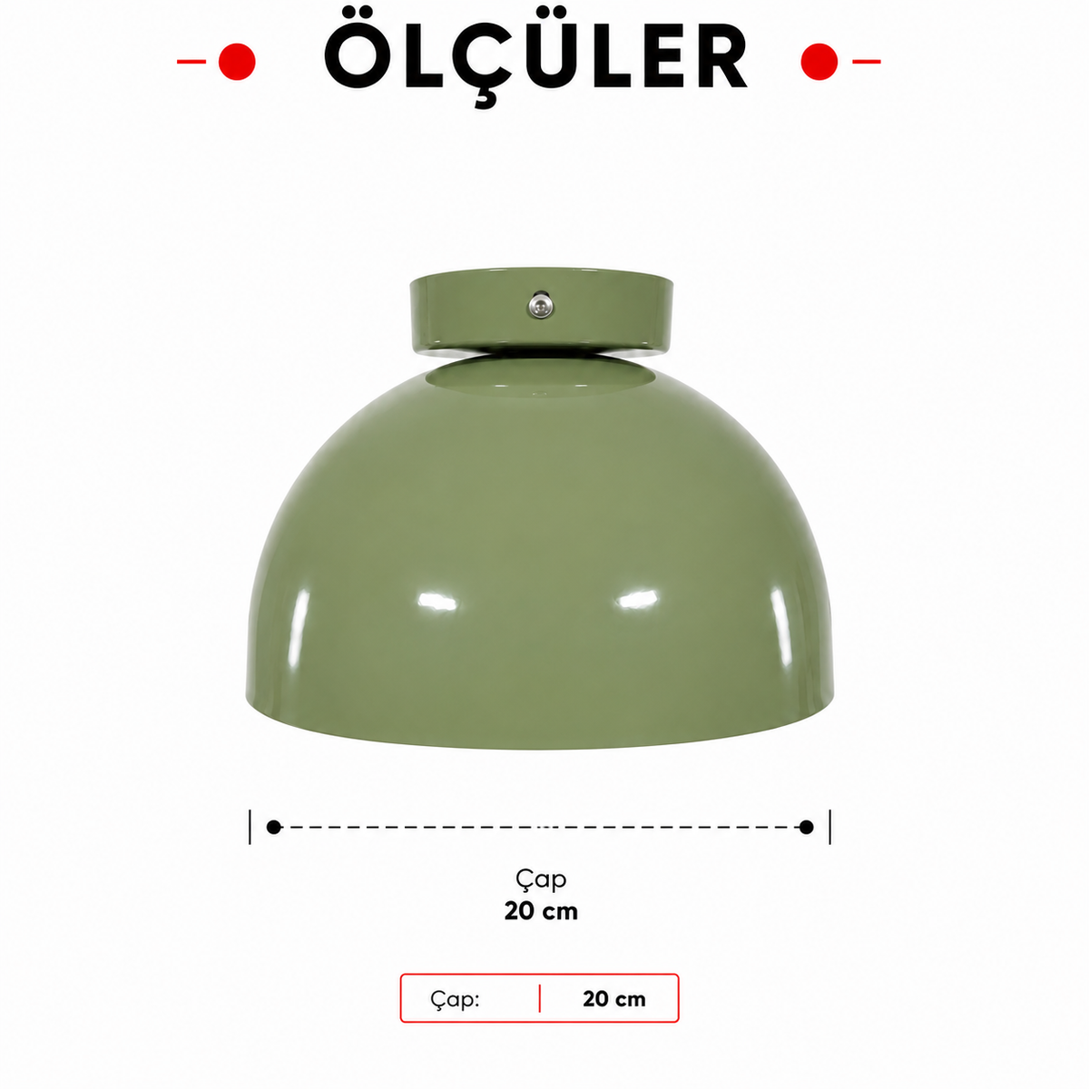 Maui Medium Plafonyer Mint Yeşili