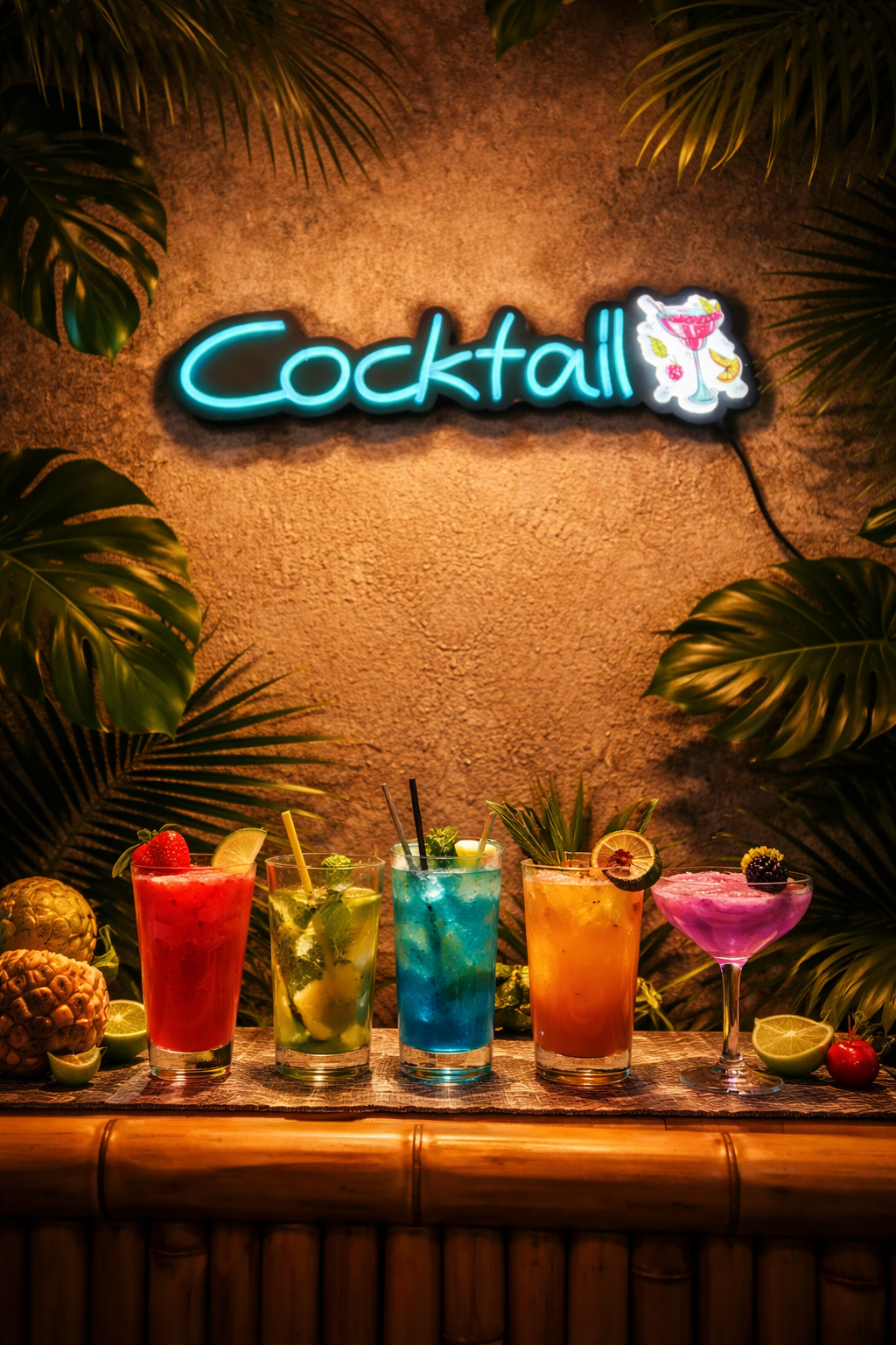 UV Baskılı Cocktail Neon Lamba | ByLamp