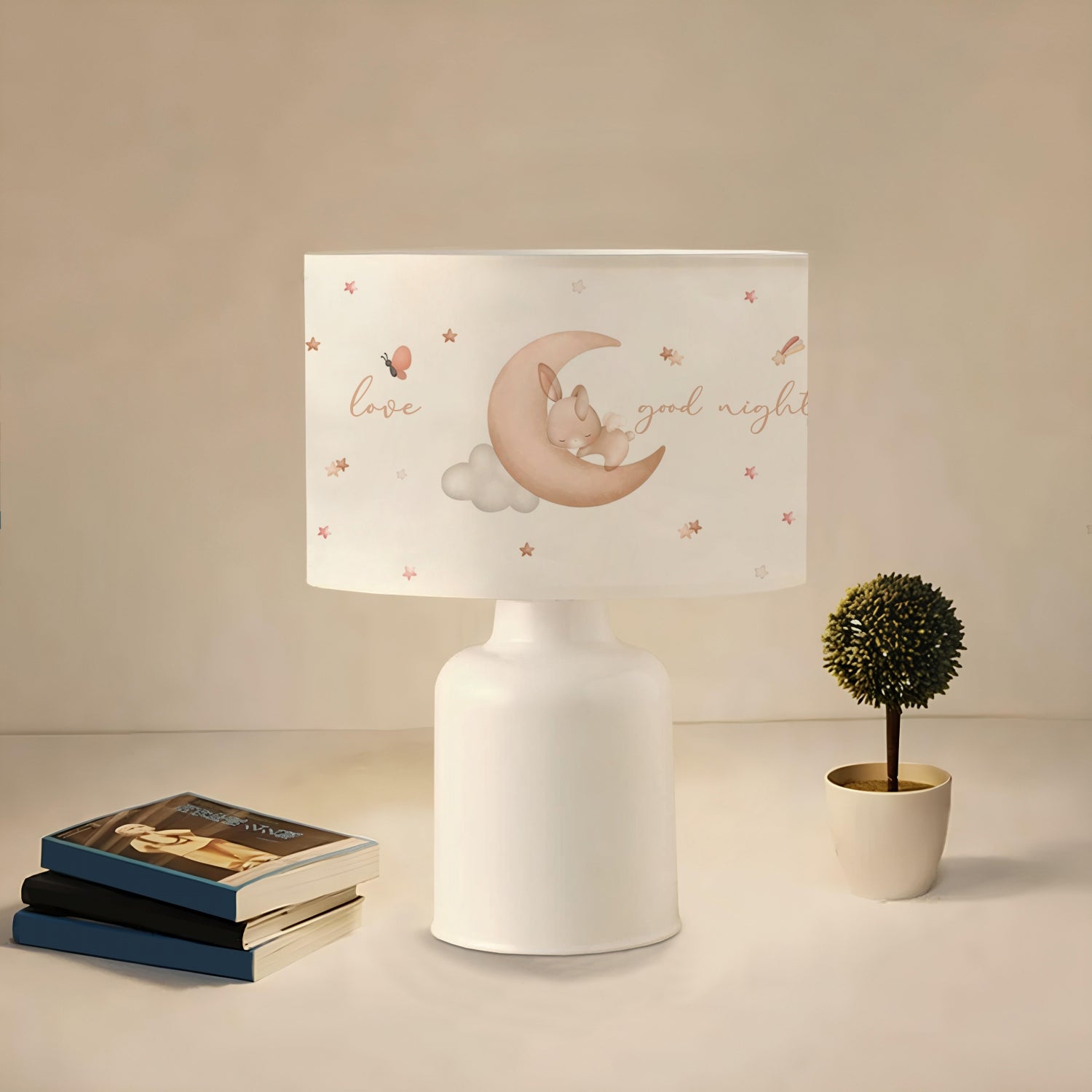 Kids Room Lampshade Lamp Cute Sleeping Bunny Table Lamp | ByLamp