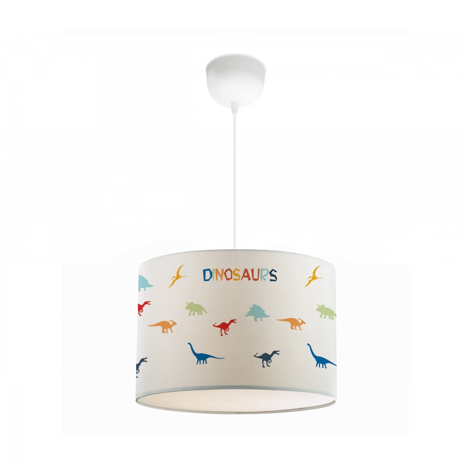 Dinosaur Patterned Fabric Printed Children's Room Pendant Lamp 28 | ByLamp