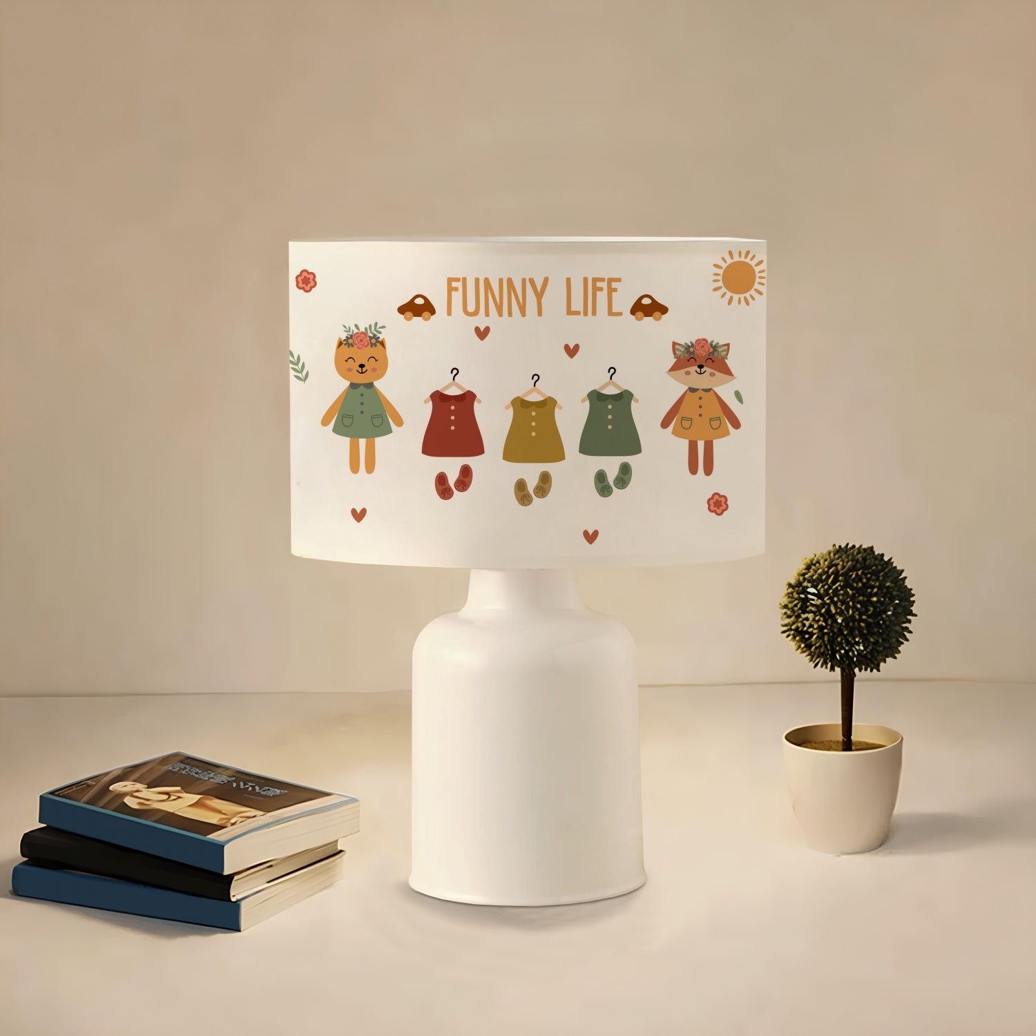 Funny Life Fabric Shade Table Lamp | ByLamp