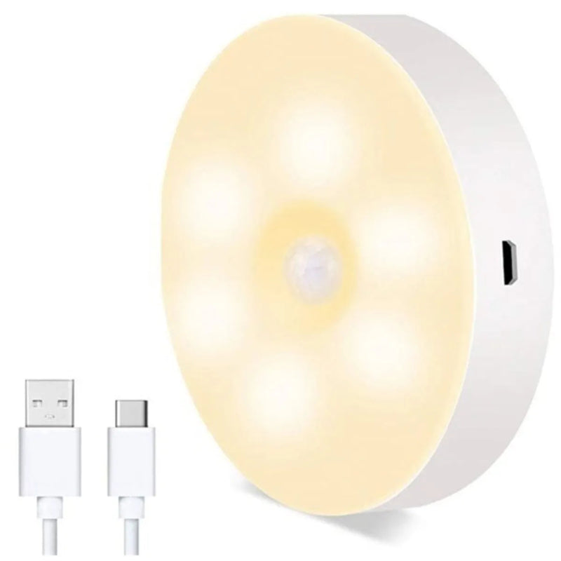 Hareket Sensörlü USB Şarjlı Mıknatıslı Led Işık Lamba Dolap İçi Ev Çekmece Gece Lambası Aydınlatma