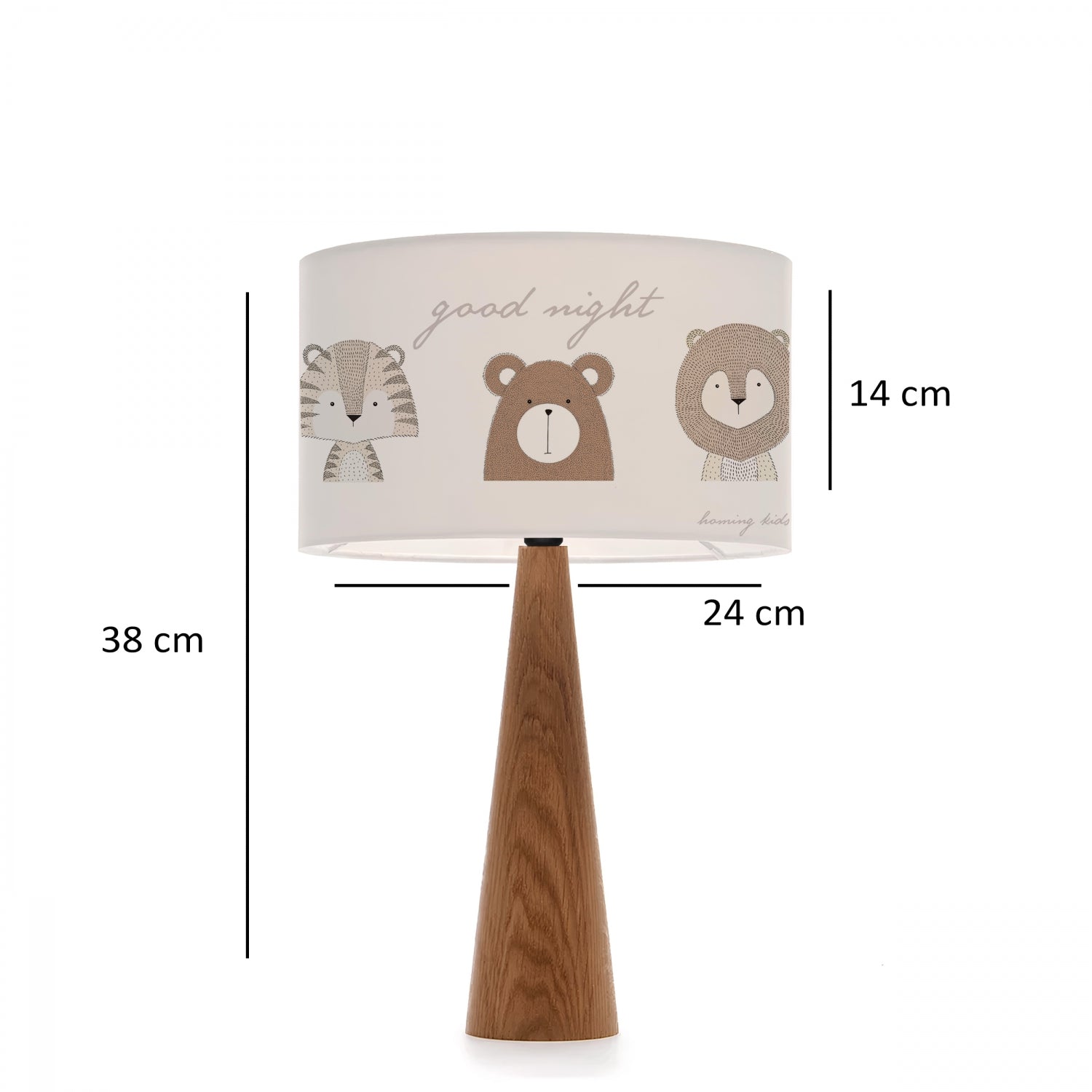 Natural Wood Fabric Children's Room Lampshade Lamp | ByLamp